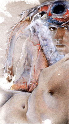     encre / gouache / crayon sur carton -&nbsp;9 x 5 cm