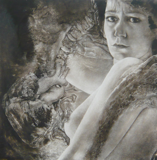     encre sur rhodo&iuml;d -&nbsp;39 x 39 cm