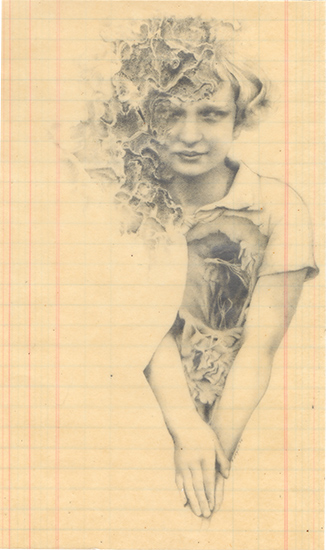     crayon graphite / papier paraffin&eacute; - 21,4 x 13 cm