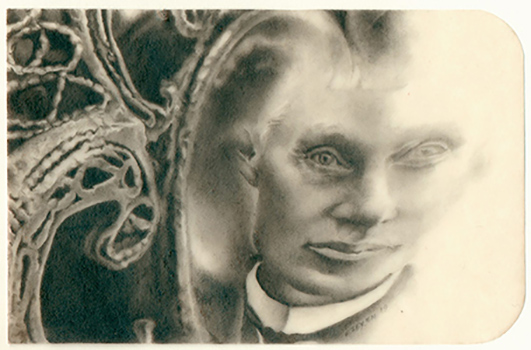     crayon graphite / papier paraffin&eacute; - 6 x 9,3 cm
