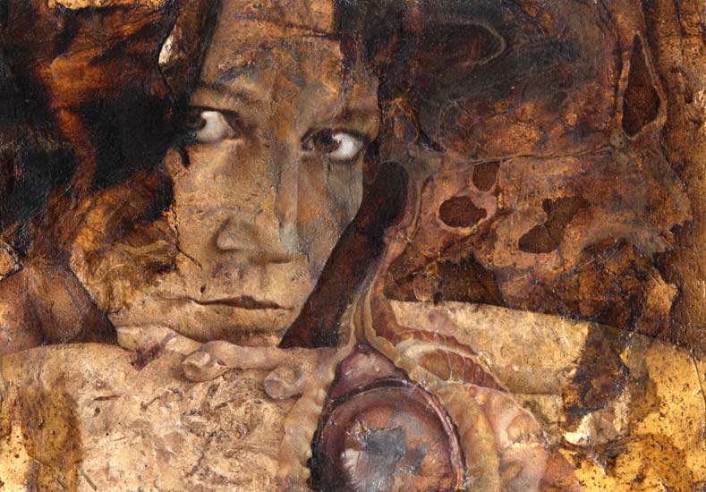     acrylique sur carton toil&eacute; -&nbsp;17 x 25 cm